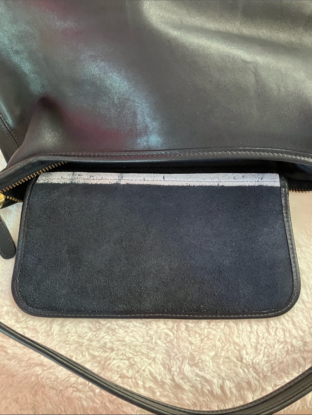 Navy Blue Vintage Coach 9059 Legacy Small Hobo Leather USA Made January 2002 - Picture 16 of 16